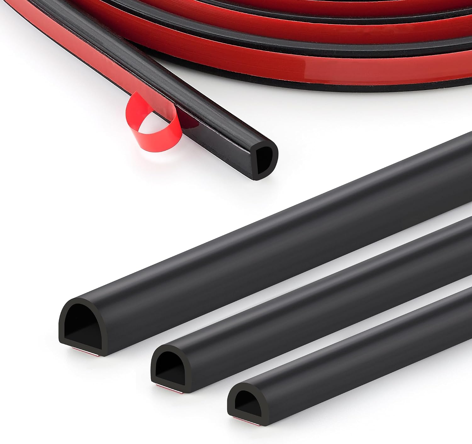 20FT Weather Stripping Door Seal, Self-Adhesive Silicone D-Shaped Seal – view 9